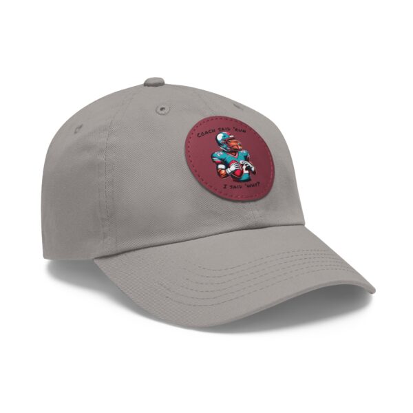 Dad Hat with Leather Patch (Round) - Capybara design