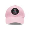 Dad Hat with Leather Patch (Round) - Capybara design