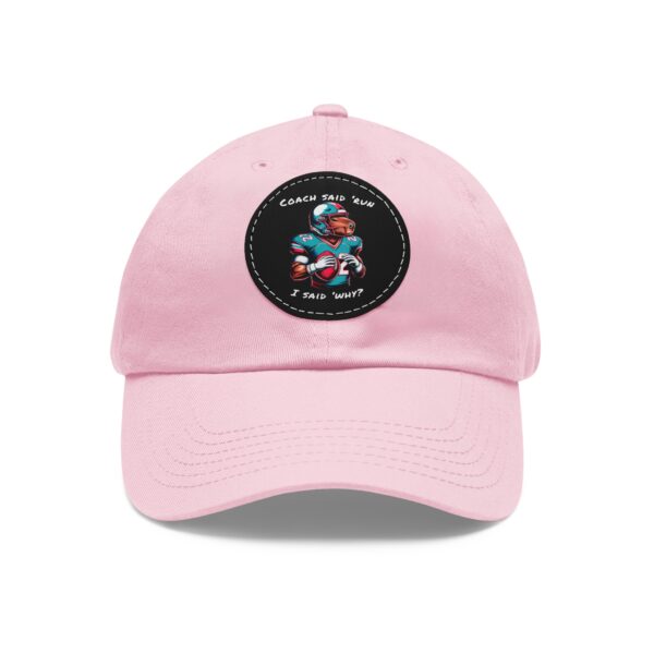 Dad Hat with Leather Patch (Round) - Capybara design