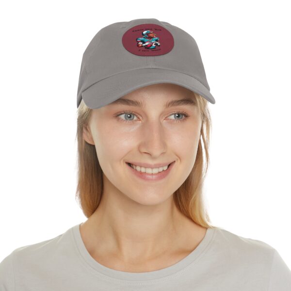 Dad Hat with Leather Patch (Round) - Capybara design