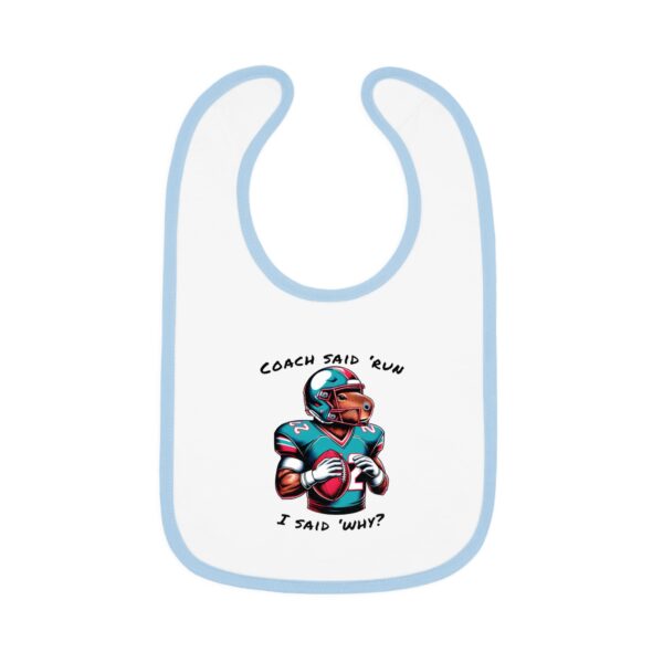 Baby Contrast Trim Jersey Bib with Adorable Capybara Design – Soft, Stylish, and Perfect for Messy Mealtime
