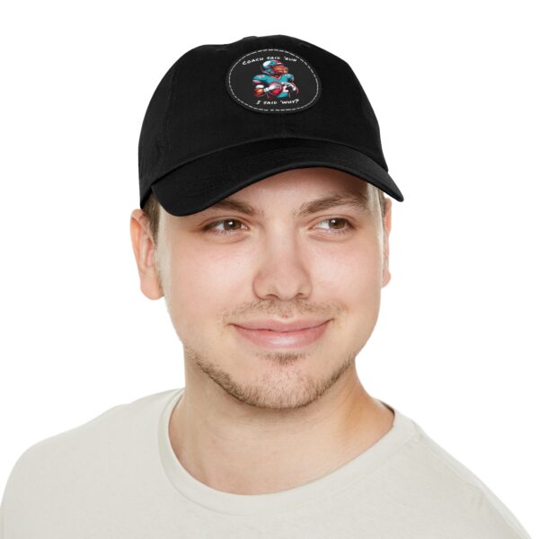 Dad Hat with Leather Patch (Round) - Capybara design
