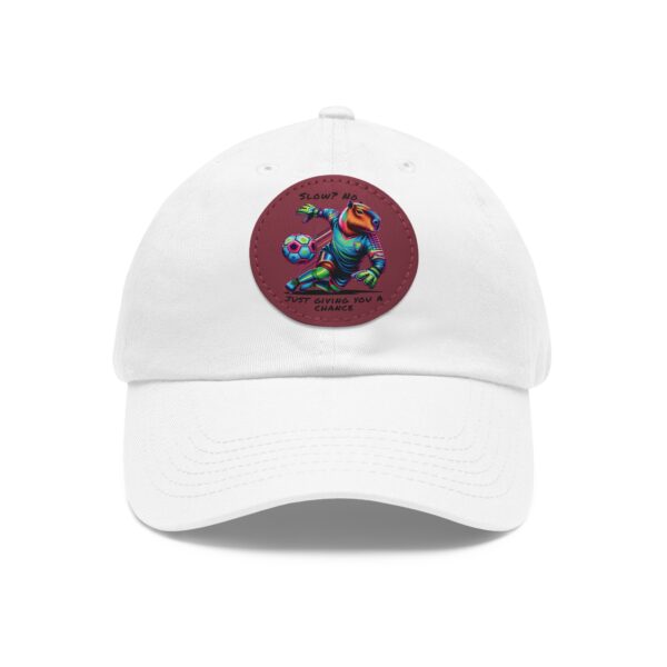 Dad Hat with Leather Patch (Round) - Capybara design