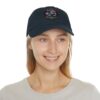 Dad Hat with Leather Patch (Round) - Capybara design