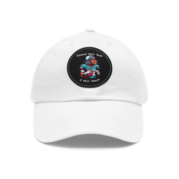 Dad Hat with Leather Patch (Round) - Capybara design