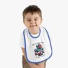 Baby Contrast Trim Jersey Bib with Adorable Capybara Design – Soft, Stylish, and Perfect for Messy Mealtime