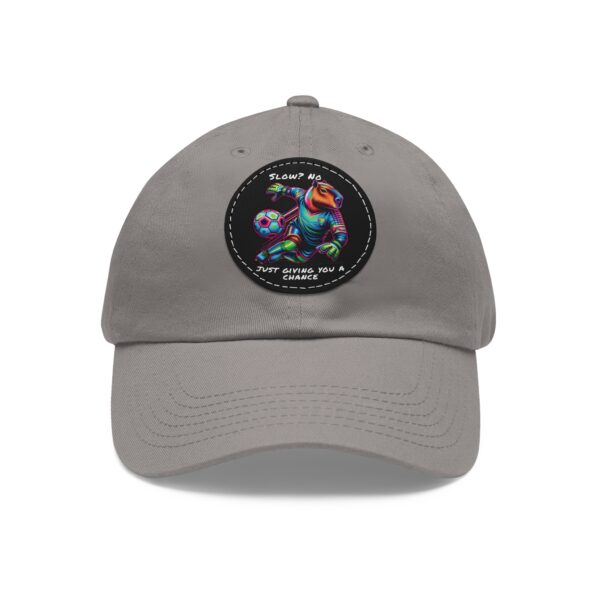 Dad Hat with Leather Patch (Round) - Capybara design