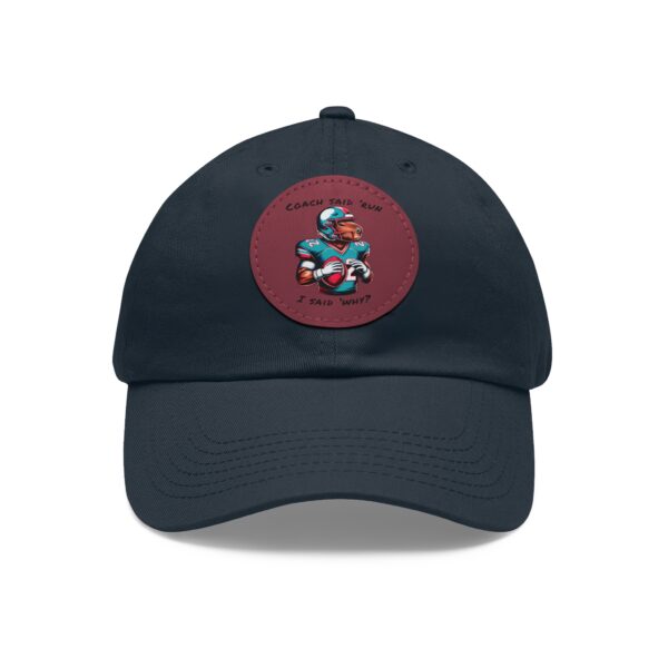 Dad Hat with Leather Patch (Round) - Capybara design