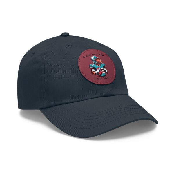 Dad Hat with Leather Patch (Round) - Capybara design