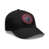 Dad Hat with Leather Patch (Round) - Capybara design