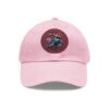 Dad Hat with Leather Patch (Round) - Capybara design