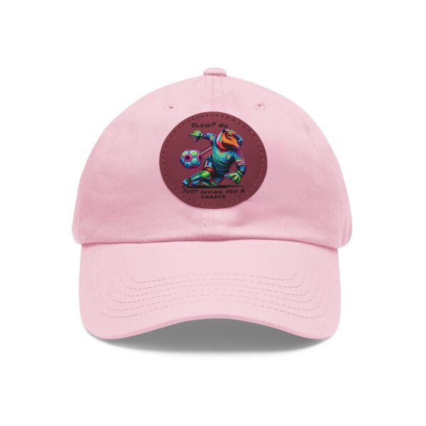 Dad Hat with Leather Patch (Round) - Capybara design