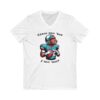 Unisex Short Sleeve V-Neck T-Shirt with Cute Capybara Design – Comfortable Casual Wear