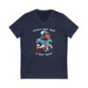 Unisex Short Sleeve V-Neck T-Shirt with Cute Capybara Design – Comfortable Casual Wear