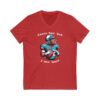 Unisex Short Sleeve V-Neck T-Shirt with Cute Capybara Design – Comfortable Casual Wear