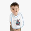 Baby Contrast Trim Jersey Bib with Adorable Capybara Design – Soft, Stylish, and Perfect for Messy Mealtime