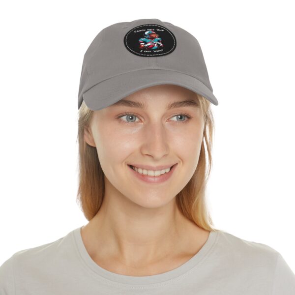 Dad Hat with Leather Patch (Round) - Capybara design