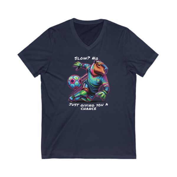 Unisex Short Sleeve V-Neck T-Shirt with Cute Capybara Design – Comfortable Casual Wear