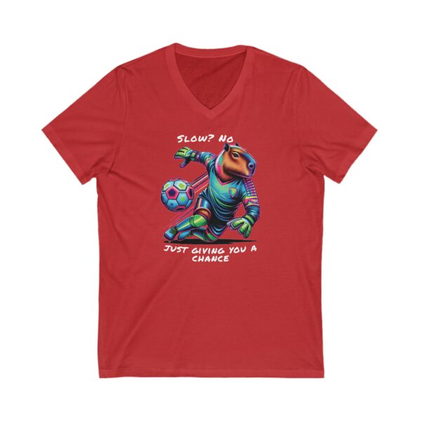 Unisex Short Sleeve V-Neck T-Shirt with Cute Capybara Design – Comfortable Casual Wear