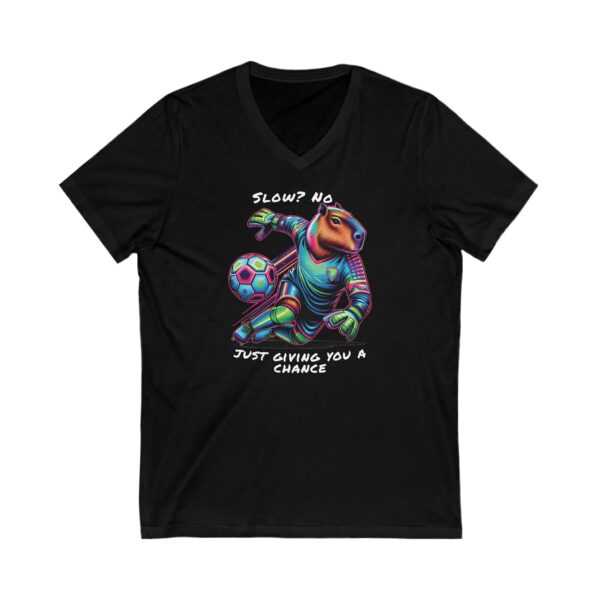 Unisex Short Sleeve V-Neck T-Shirt with Cute Capybara Design – Comfortable Casual Wear