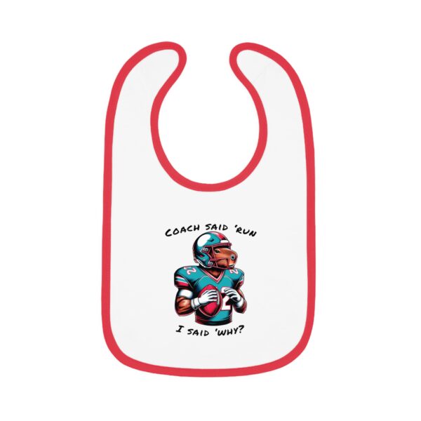 Baby Contrast Trim Jersey Bib with Adorable Capybara Design – Soft, Stylish, and Perfect for Messy Mealtime