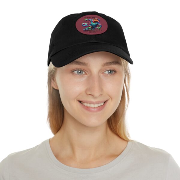 Dad Hat with Leather Patch (Round) - Capybara design