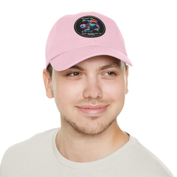 Dad Hat with Leather Patch (Round) - Capybara design