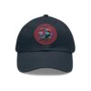 Dad Hat with Leather Patch (Round) - Capybara design