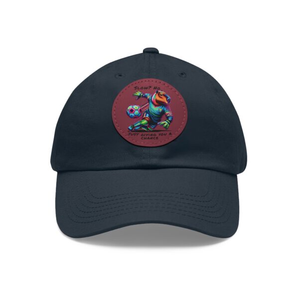 Dad Hat with Leather Patch (Round) - Capybara design