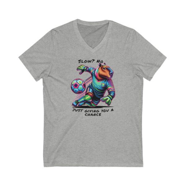 Unisex Short Sleeve V-Neck T-Shirt with Cute Capybara Design – Comfortable Casual Wear