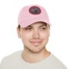 Dad Hat with Leather Patch (Round) - Capybara design