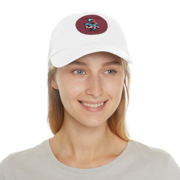 Dad Hat with Leather Patch (Round) - Capybara design