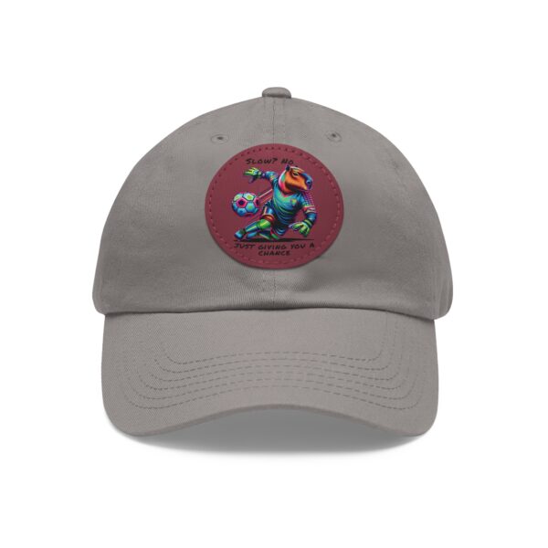 Dad Hat with Leather Patch (Round) - Capybara design