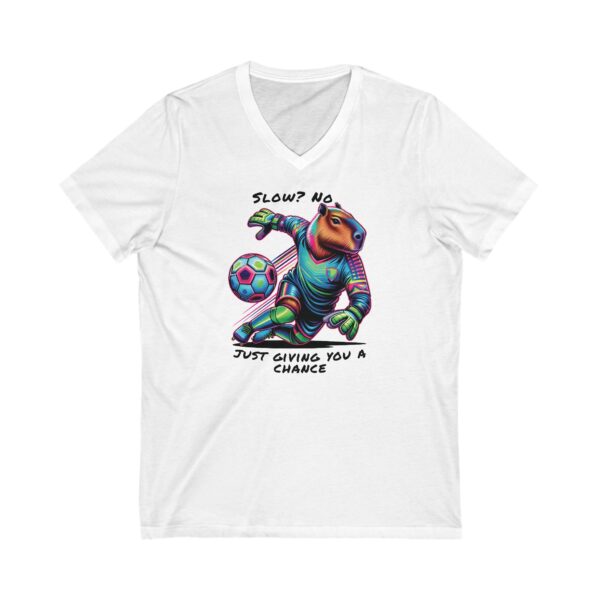 Unisex Short Sleeve V-Neck T-Shirt with Cute Capybara Design – Comfortable Casual Wear