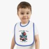 Baby Contrast Trim Jersey Bib with Adorable Capybara Design – Soft, Stylish, and Perfect for Messy Mealtime