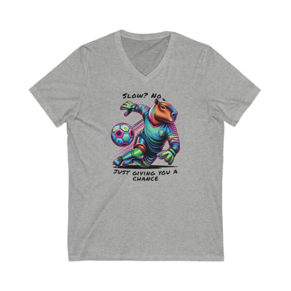 Unisex Short Sleeve V-Neck T-Shirt with Cute Capybara Design – Comfortable Casual Wear