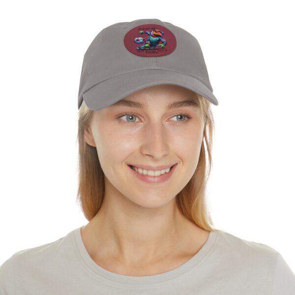 Dad Hat with Leather Patch (Round) - Capybara design
