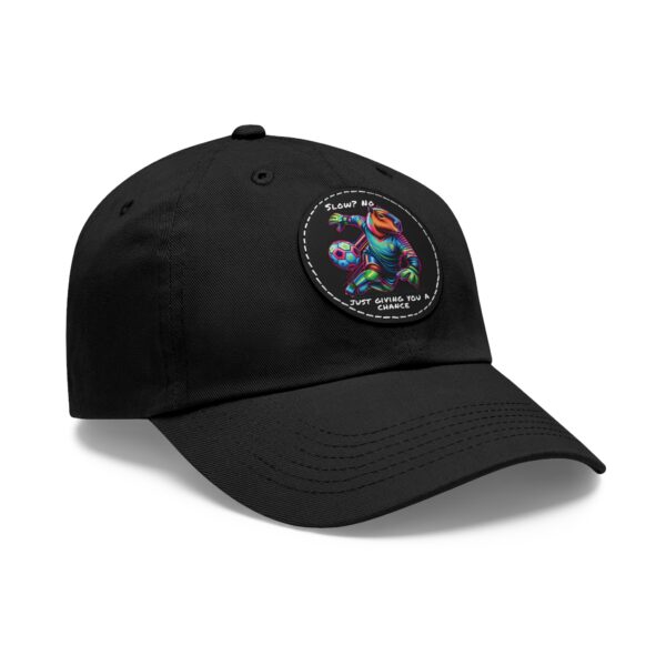 Dad Hat with Leather Patch (Round) - Capybara design