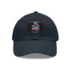 Dad Hat with Leather Patch (Round) - Capybara design