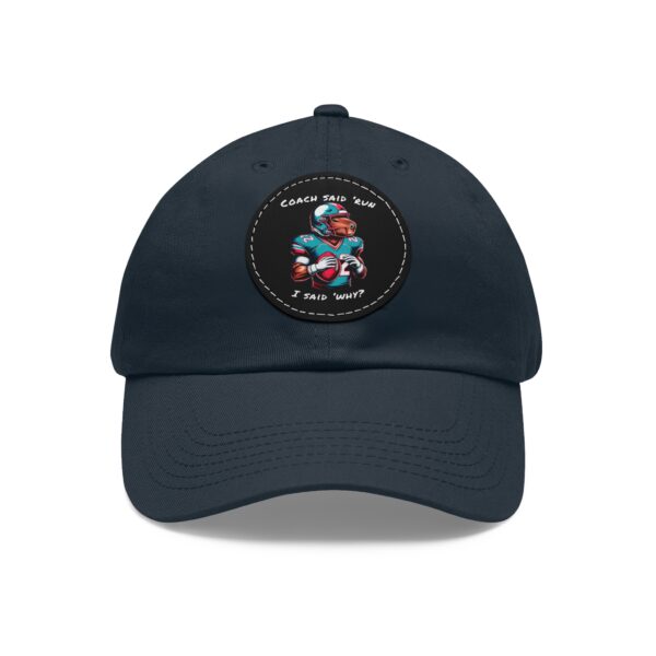 Dad Hat with Leather Patch (Round) - Capybara design