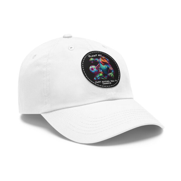 Dad Hat with Leather Patch (Round) - Capybara design