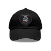 Dad Hat with Leather Patch (Round) - Capybara design