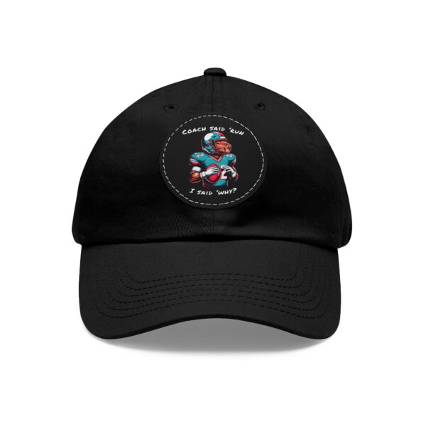 Dad Hat with Leather Patch (Round) - Capybara design