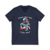 Unisex Short Sleeve V-Neck T-Shirt with Cute Capybara Design – Comfortable Casual Wear