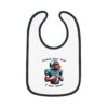 Baby Contrast Trim Jersey Bib with Adorable Capybara Design – Soft, Stylish, and Perfect for Messy Mealtime