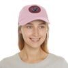 Dad Hat with Leather Patch (Round) - Capybara design