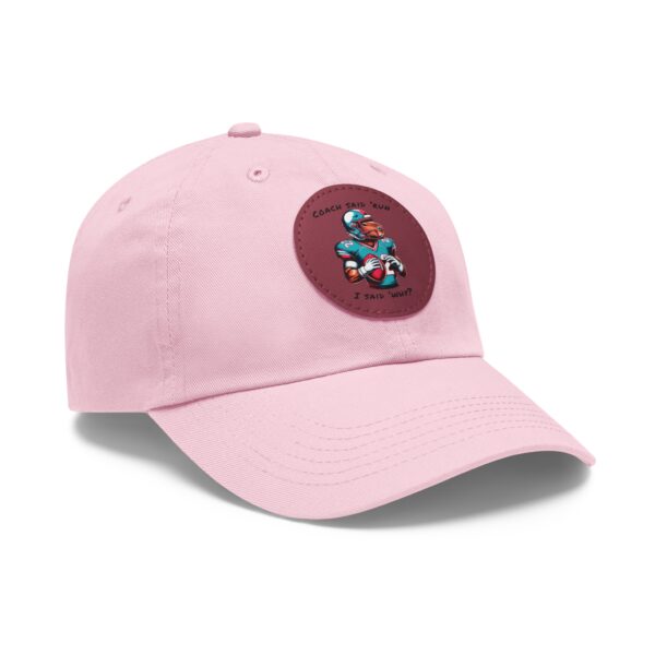 Dad Hat with Leather Patch (Round) - Capybara design