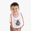 Baby Contrast Trim Jersey Bib with Adorable Capybara Design – Soft, Stylish, and Perfect for Messy Mealtime