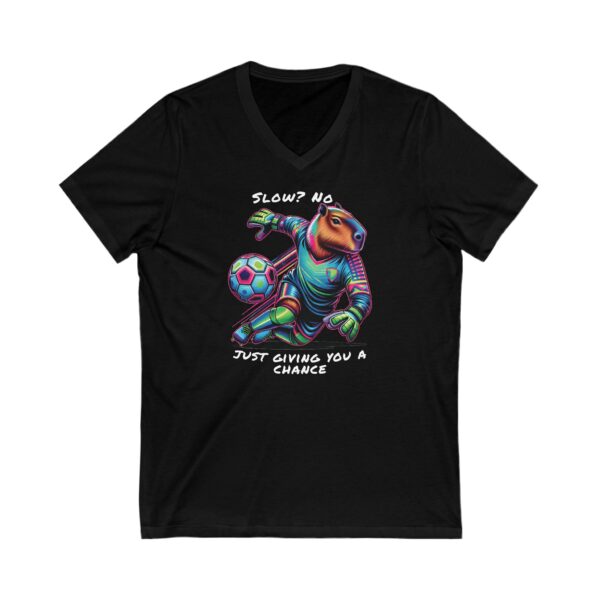 Unisex Short Sleeve V-Neck T-Shirt with Cute Capybara Design – Comfortable Casual Wear