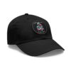 Dad Hat with Leather Patch (Round) - Capybara design